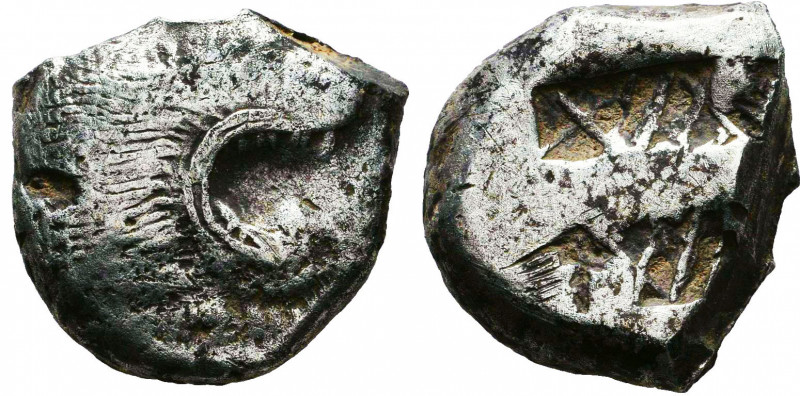 Islands of Caria, Lindos. Stater, circa 515/510-475, AR . Lion's head r., with o...