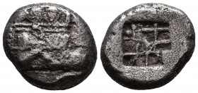 LYCIA, Phaselis. Circa 530/20-500 BC. AR Stater. 
Prow of galley right, terminating in a boar's forepart; below ram, small dolphin right Rough incuse ...