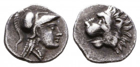 Greek AR Obol. 4-5th century BC.
Reference:
Condition: Very Fine

Weight: 0,8 gr
Diameter: 10,3 mm