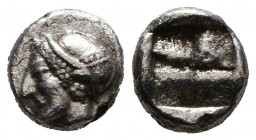 Greek AR Obol. 4-5th century BC.
Reference:
Condition: Very Fine

Weight: 1,1 gr
Diameter: 10,1 mm