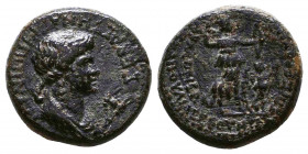 PHRYGIA. Akmoneia. Agrippina Minor (15-59). Ae. L. Servenius Capito, magistrate.
Obv: ΑΓΡΙΠΠΙΝΑΝ ΣΕΒΑΣΤΗΝ.
Draped bust right, grain ear and poppy in f...