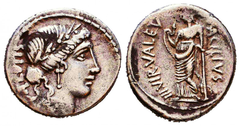 Man. Acilius Glabrio AR Denarius. Rome, 49 BC. Laureate head of Salus right, SAL...