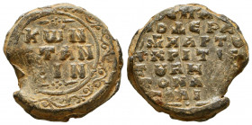 Byzantine lead seal of 
Constantinos Spatoderatos, grand chartoularios and 
krites (judge) of the Velon and of the Anatolikoi theme
(11th/12th cent.)
...