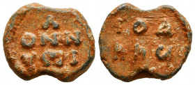Byzantine Lead Seals, 7th - 13th Centuries
Reference:
Condition: Very Fine


Weight: 6,8 gr
Diameter: 19,3 mm