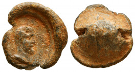 Roman conical lead seal with Emperors bust to right
(2nd-3rd cent. AD) 

Reference:
Condition: Very Fine


Weight: 8,6 gr
Diameter: 21,5 mm