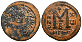 Justinian I (527-565), Follis, AE.
Reference:
Condition: Very Fine


Weight: 20,1 gr
Diameter: 35 mm
