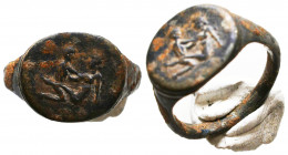 Ancient Roman Erotic Bronze Ring 
1st-4th century AD.
Reference:
Condition: Very Fine

Weight: 7,2 gr
Diameter: 24,8 mm