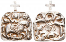 Ancient Byzantine / Crusaders Silver Icon
10th-12th century AD.
Reference:
Condition: Very Fine

Weight: 7,5 gr
Diameter: 61,5 mm