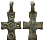 Ancient Bronze Byzantine / Crusaders Cross Pendant
10th-12th century AD.
Reference:
Condition: Very Fine

Weight: 2,1 gr
Diameter: 23,9 mm