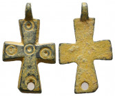Ancient Bronze Byzantine / Crusaders Cross Pendant
10th-12th century AD.
Reference:
Condition: Very Fine

Weight: 4,8 gr
Diameter: 35,5 mm