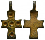 Ancient Bronze Byzantine / Crusaders Cross Pendant
10th-12th century AD.
Reference:
Condition: Very Fine

Weight: 2,1 gr
Diameter: 24,6 mm