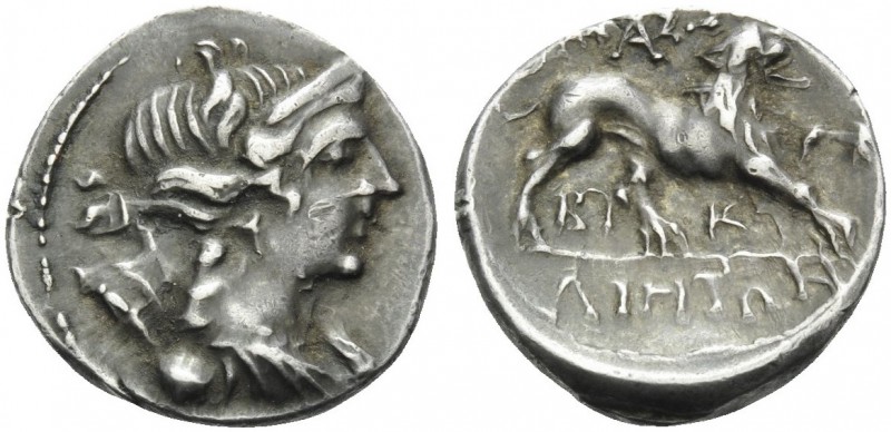 GAUL. Massalia . Circa 200-150 BC. Drachm (Silver, 16 mm, 2.75 g, 6 h). Bust of ...