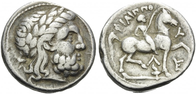 KINGS OF MACEDON. Philip II, 359-336 BC. Tetradrachm (Silver, 25 mm, 14.18 g, 5 ...