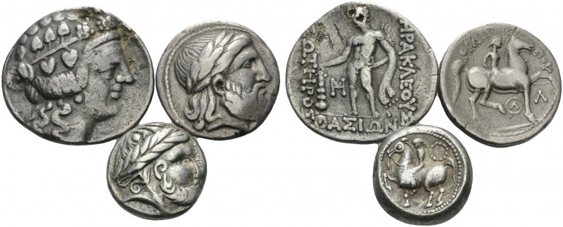 CELTIC. (Silver, 42.85 g). Lot of 3 Imitative Tetradrachms from the Balkan Area....