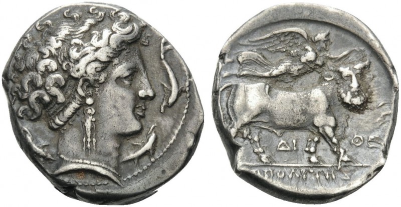 CAMPANIA. Neapolis . Circa 300 BC. Didrachm or nomos (Silver, 20 mm, 7.36 g, 7 h...