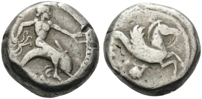 CALABRIA. Tarentum . Circa 490-480 BC. Nomos (Silver, 16 mm, 7.95 g, 9 h). [ΤΑΡΑ...