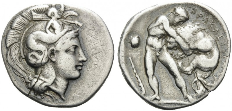 LUCANIA. Herakleia . Circa 390-340 BC. Stater (Silver, 23 mm, 7.59 g, 12 h). Hel...