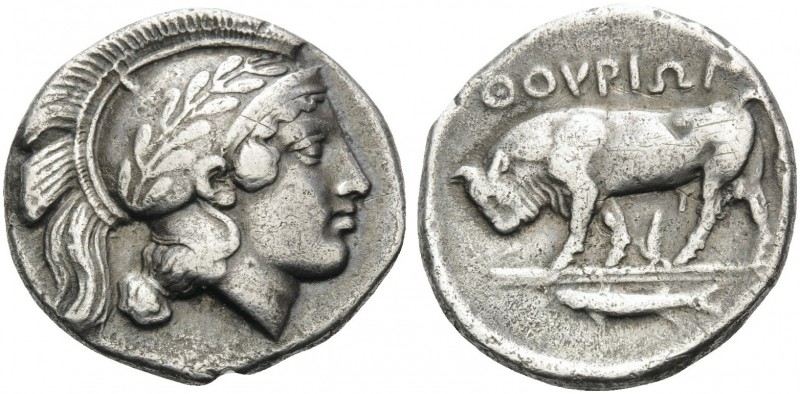 LUCANIA. Thourioi . Circa 443-400 BC. Stater (Silver, 22 mm, 7.68 g, 8 h), tradi...