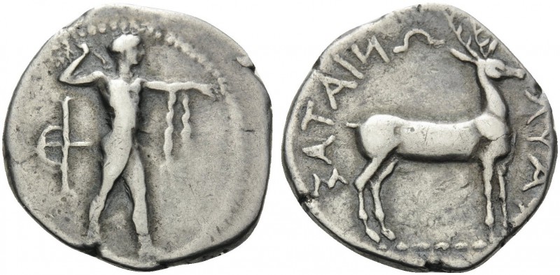 BRUTTIUM. Kaulonia . Circa 400-389/8 BC. Stater (Silver, 23 mm, 7.28 g, 7 h). Ap...