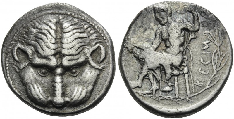 BRUTTIUM. Rhegion . Circa 435-425 BC. Tetradrachm (Silver, 27 mm, 16.91 g, 1 h)....