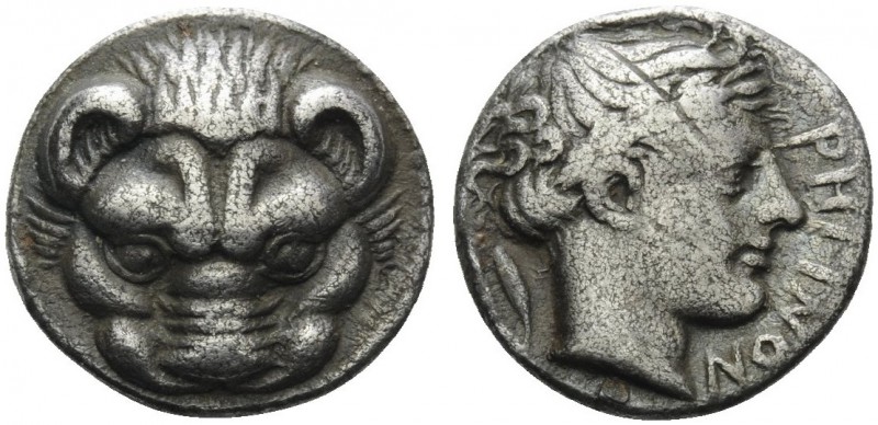 BRUTTIUM. Rhegion . Circa 415/0-387 BC. Drachm (Silver, 15 mm, 4.09 g, 2 h). Lio...
