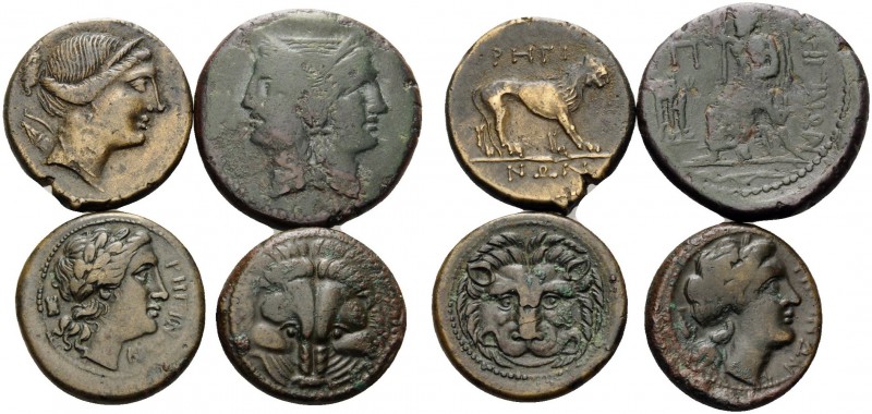 BRUTTIUM. Rhegion . (Bronze, 32.87 g). Lot of Four Bronze Coins of Rhegium. 1 . ...