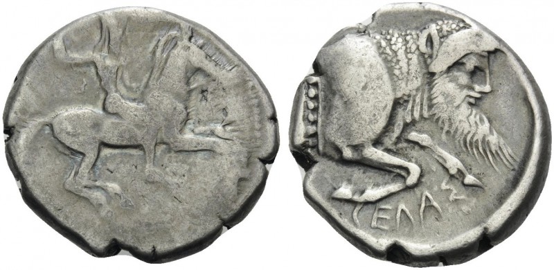 SICILY. Gela . Circa 490/85-480/75 BC. Didrachm (Silver, 21 mm, 8.61 g, 9 h). Nu...