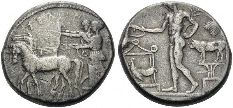 SICILY. Selinos . Circa 455-409 BC. Tetradrachm (Silver, 26 mm, 17.02 g, 12 h). ...