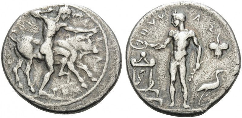 SICILY. Selinos . Circa 455-440 BC. Didrachm (Silver, 23 mm, 8.28 g, 8 h). ΣEΛIN...