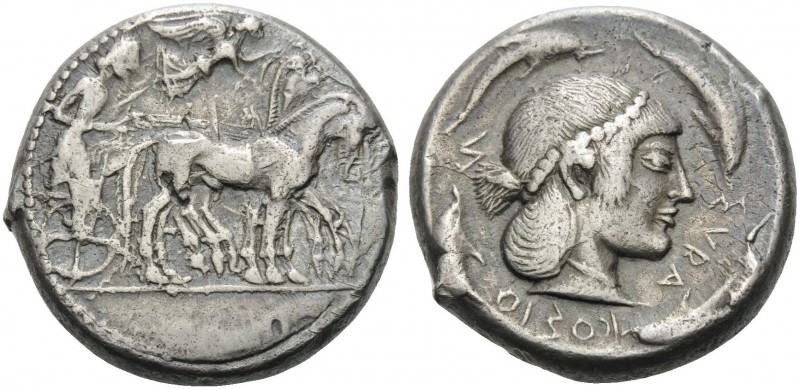 SICILY. Syracuse . Deinomenid Tyranny, 485-466 BC. Tetradrachm (Silver, 24 mm, 1...