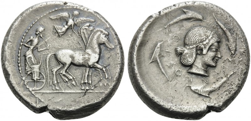 SICILY. Syracuse . Deinomenid Tyranny, 485-466 BC. Tetradrachm (Silver, 25 mm, 1...