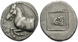 THRACE. Maroneia . Circa 495/90-449/8 BC. Drachm (Silver, 17 mm, 3.55 g, 6 h). MAPΩ Forepart of horse to left. Rev. Ram’s head left within incuse squa...