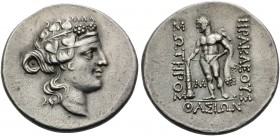 ISLANDS OFF THRACE, Thasos. Circa 168/7-148 BC. Tetradrachm (Silver, 31 mm, 16.94 g, 12 h). Head of young Dionysos to right, wearing ivy wreath. Rev. ...