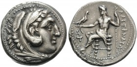 KINGS OF MACEDON. Alexander III ‘the Great’, 336-323 BC. Tetradrachm (Silver, 26 mm, 16.96 g, 6 h), Amphipolis, c. 307-297 BC. Head of Herakles to rig...