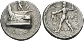 KINGS OF MACEDON. Demetrios I Poliorketes, 306-283 BC. Tetradrachm (Silver, 27 mm, 16.92 g, 1 h), Salamis, c. 300-295. Nike alighting on a galley prow...