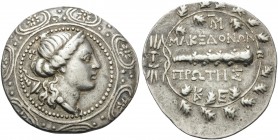 MACEDON (ROMAN PROTECTORATE), Republican period. First Meris . Circa 167-149 BC. Tetradrachm (Silver, 32 mm, 16.76 g, 3 h), Amphipolis. Diademed and d...