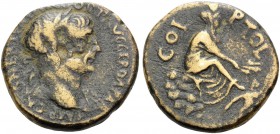 PHOENICIA. Ace-Ptolemais . Trajan, 98-117. (Bronze, 22 mm, 10.25 g, 12 h). IMP CAES NER TRAIANO OP AVG GER DA PAR Laureate bust of Traian to right wit...