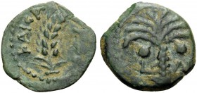 JUDAEA, Procurators. Augustus, 27 BCE - CE 14. (Bronze, 15 mm, 1.41 g, 12 h), Prutah, struck under the procurator Coponius, 6-9, Jerusalem, year 36 of...