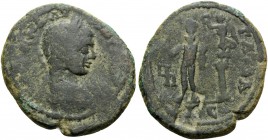JUDAEA. Gaza . Elagabalus, 218-222. (Bronze, 29 mm, 13.88 g, 1 h), year 280 = 219/20. AYT K M ANT Laureate, draped, and cuirassed bust of Elagabalus t...
