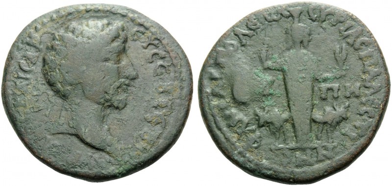 JUDAEA. Neapolis . Marcus Aurelius, As Caesar, 139-161. (Bronze, 25 mm, 9.67 g, ...