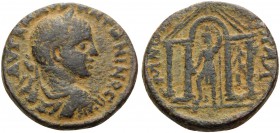 JUDAEA. Neapolis . Elagabalus, 218-222. (Bronze, 22 mm, 7.54 g, 11 h). AYT K M AYP ANTΩNINOC Laureate, draped, and cuirassed bust of Elagabalus to rig...
