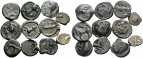 CELTIC. (27 g). A Small Collection of 11 Silver, Potin and Bronze Coins. 1 . Aedui , AR Quinar, 13 mm, 1.96 g, 6h. LT 4858. 2 . Aulerques Eburovices ....