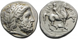 KINGS OF MACEDON. Philip II, 359-336 BC. Tetradrachm (Silver, 25 mm, 14.42 g, 12 h), Amphipolis, circa 342/1-329/8. Laureate head of Zeus to right. Re...