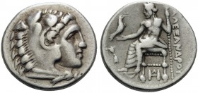 KINGS OF MACEDON. Alexander III ‘the Great’, 336-323 BC. Drachm (Silver, 17 mm, 4.13 g, 12 h), struck under Philoxenos, Miletos, c. 325-323. Head of H...