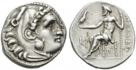 KINGS OF MACEDON. Alexander III ‘the Great’, 336-323 BC. Drachm (Silver, 16 mm, 4.23 g, 11 h), Lampsakos, 310-301. Head of Herakles to right, wearing ...