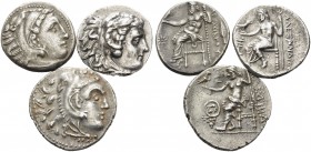 KINGS OF MACEDON. Alexander III ‘the Great’, 336-323 BC. (Silver, 12.33 g). Lot of Three Alexander-Type Drachms. 1 . Kolophon, struck under Philip III...