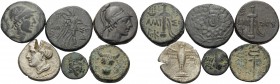 PONTOS AND PAPHLAGONIA. (34.52 g). Lot of Six Coins from Northern Asia Minor. 1. Amisos . AR Drachm, 18 mm, 5.57 g, 3h. SNG Black Sea 1071 var. 2. Ami...