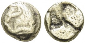 IONIA. Uncertain . Circa 600-550 BC. Hekte (Electrum, 11 mm, 2.24 g). Forepart of bridled horse to left. Rev. Rough, quadripartite incuse square. SNG ...
