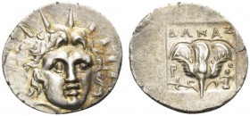 ISLANDS OFF CARIA, Rhodos. Rhodes . Circa 125-88 BC. Hemidrachm (Silver, 14 mm, 1.22 g, 12 h), Damas. Radiate head of Helios, three-quarter facing to ...