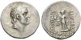 KINGS OF CAPPADOCIA. Ariobarzanes I Philoromaios, 96-63 BC. Drachm (Silver, 18 mm, 4.08 g, 12 h), Mint A (Eusebeia), RY 13 = 83/2 BC. Diademed head of...